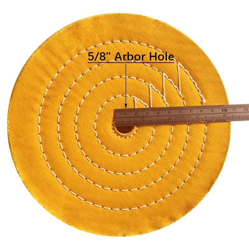 SCOTTCHEN Buffing Polishing Wheel Yellow 8 inch (50 Ply) for Bench Grinder 5/8" Arbor Hole - 1pcs - Image 3